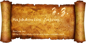 Hajdukovics Zajzon névjegykártya